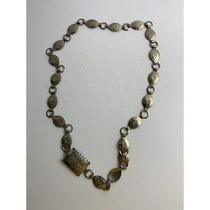Concho Style Belt Southwest Western Silvertone Metal Approx 36” Boho Chain